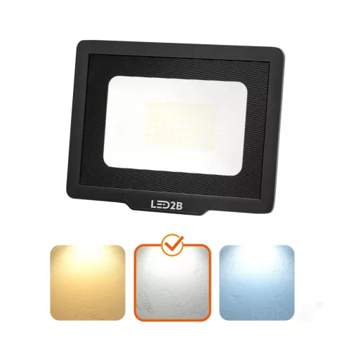 MH LED-reflektor, 120°, IP65, 50 W, Természetes fehér, fekete