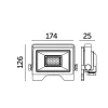 MH LED-reflektor, 120°, IP65, 50 W, Természetes fehér, fekete