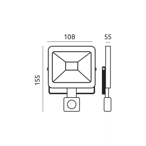 MHC LED-reflektor, 120°, IP44, 10 W, Meleg fehér, fekete
