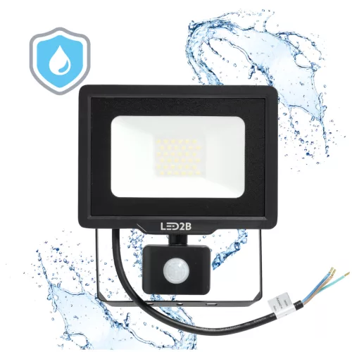 MHC LED-reflektor, 120°, IP65, 30 W, Hideg fehér, fekete