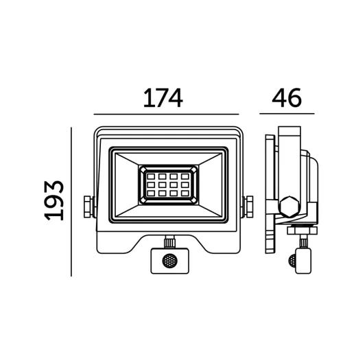 MHC LED-reflektor, 110°, IP54, 50 W, Hideg fehér, fekete