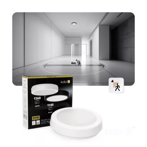 Ceiling lamp LED NAIROS G2 12W 3CCT IP65 white Kobi Premium