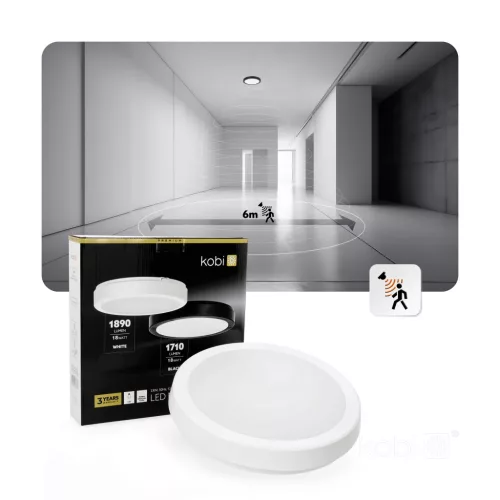 Ceiling lamp LED NAIROS G2 18W 3CCT IP65 white Kobi Premium