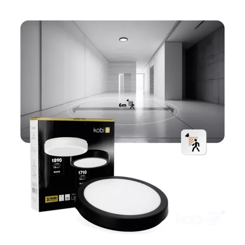 Ceiling lamp LED NAIROS G2 18W 3CCT IP65 black Kobi Premium