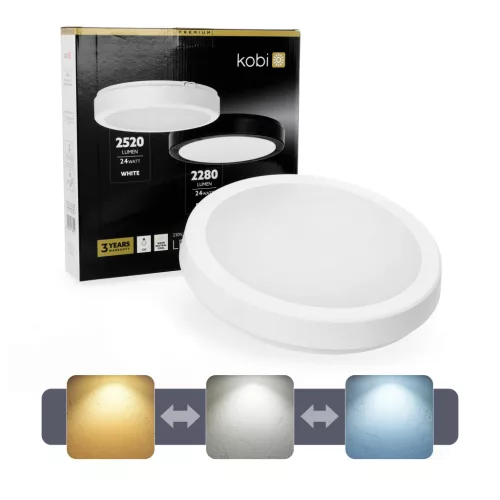 Ceiling lamp LED NAIROS G2 24W 3CCT IP65 white Kobi Premium