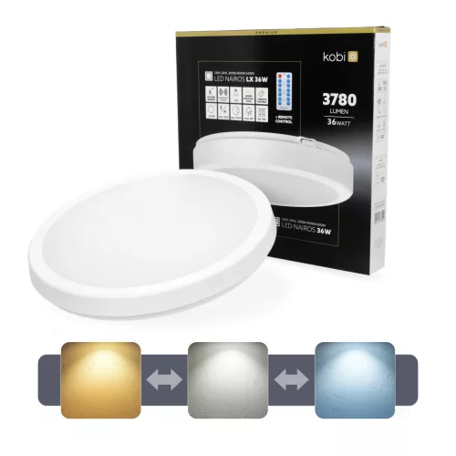 Ceiling lamp LED NAIROS G2 36W 3CCT IP65 white Kobi Premium