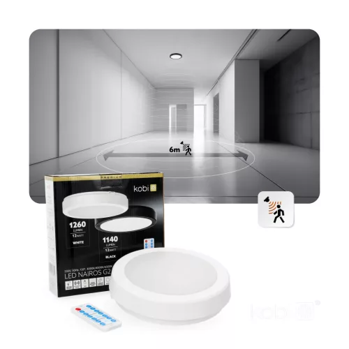 Ceiling lamp LED NAIROS G2 12W 3CCT LX IP65 white Kobi Premium