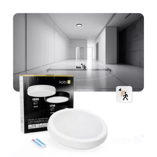 Ceiling lamp LED NAIROS G2 18W 3CCT LX IP65 white Kobi Premium