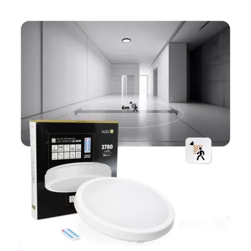 Ceiling lamp LED NAIROS G2 36W 3CCT LX IP65 white Kobi Premium