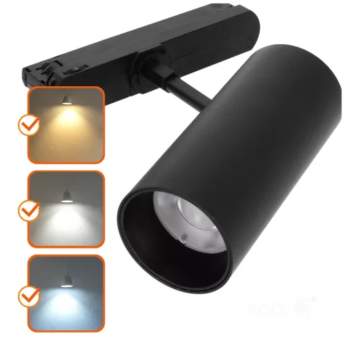 NEXTRACK CORE háromfázisú sínes lámpa, 35W, 36°, CRI 90, Szabályozható színhőmérséklet, Fekete