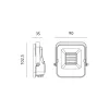 MHN LED-reflektor, 120°, IP65, 20 W, Hideg fehér, fekete