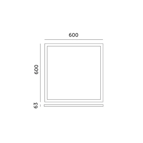 Kiemelő keret 600x600x63 mm fehér