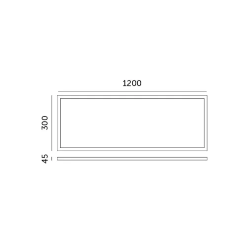 Kiemelő keret 300x1200x45 mm fehér