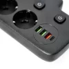 Extension cord KOBI LINEA PRO FL 2 sockets+3USB/1USB-C/0,2m black Kobi