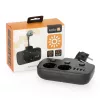 Extension cord KOBI LINEA PRO FL 2 sockets+3USB/1USB-C/0,2m black Kobi