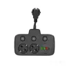 Extension cord KOBI LINEA PRO FL 2 sockets+3USB/1USB-C/0,2m black Kobi