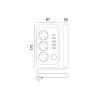 Extension cord KOBI LINEA PRO 3 sockets+4USB/1USB-C/1,5m/Zu+W white Kobi