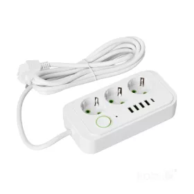   Extension cord KOBI LINEA PRO 3 sockets+4USB/1USB-C/3m/Zu+W white Kobi