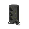 Extension cord KOBI LINEA PRO 3gn+4USB/1USB-C/5m/Zu+W black Kobi