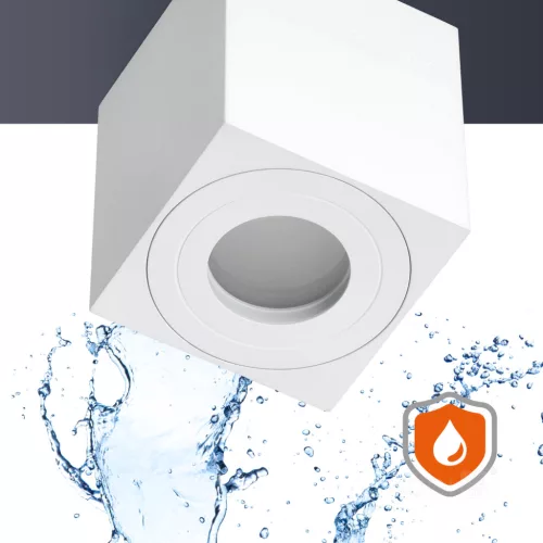 Downlight AQUARIUS 1xGU10 square IP44 white Kobi
