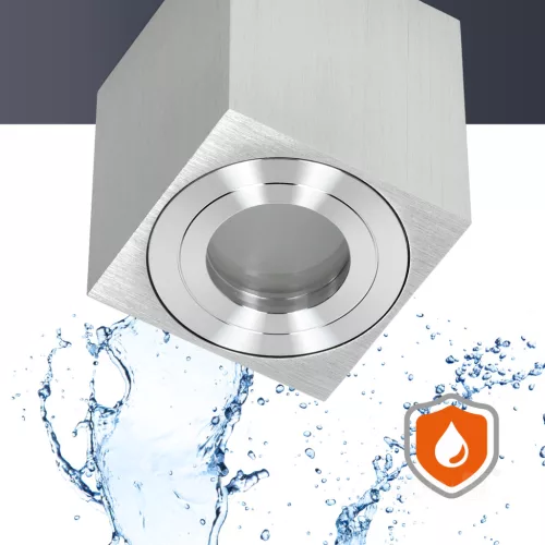 Oprawa do nabudowania AQUARIUS 1xGU10 kwadrat IP44 chrom Kobi