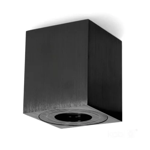 Downlight AQUARIUS 1xGU10 square IP44 black Kobi