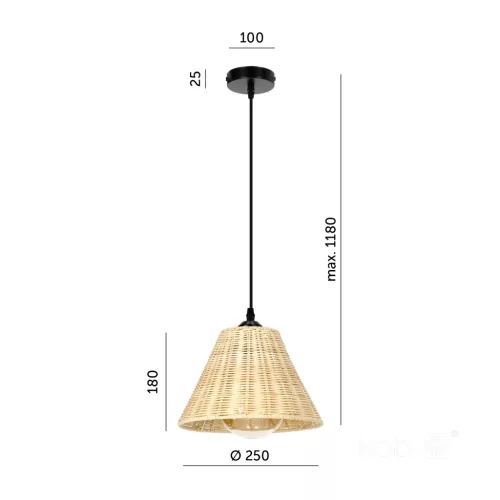 Hanging lamp BOHO RONDA 1xE27 Kobi Design