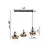 Hanging lamp BOHO SIENA 3xE27 Kobi Design