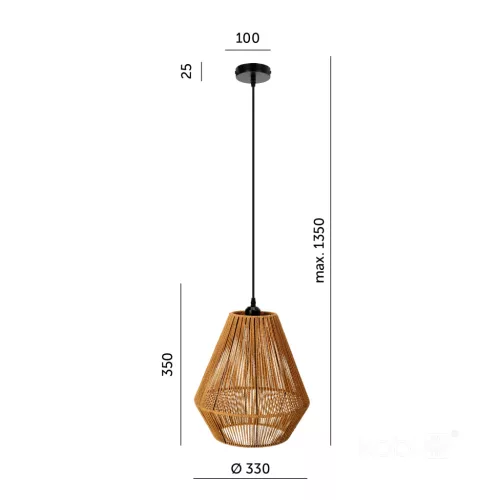 Hanging lamp BOHO SIBU 1xE27 Kobi Design