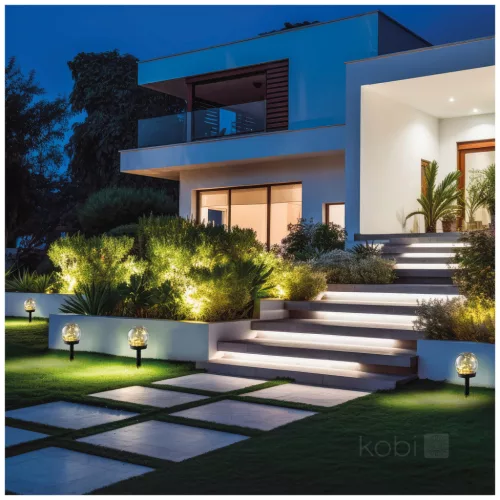 Solar bollard lamp LED GLEAM 3000K IP44 5-pack LED2B