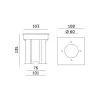 Driveway fixture INGRESS 1xGU10 square IP67 LED2B