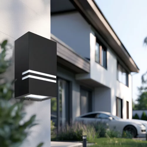 Garden wall lamp QUAZAR 11 1xGU10 IP44 black Kobi