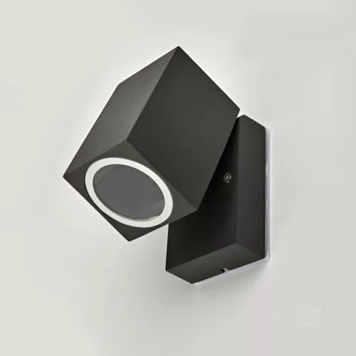Garden wall lamp QUAZAR 15 1xGU10 IP44 black Kobi