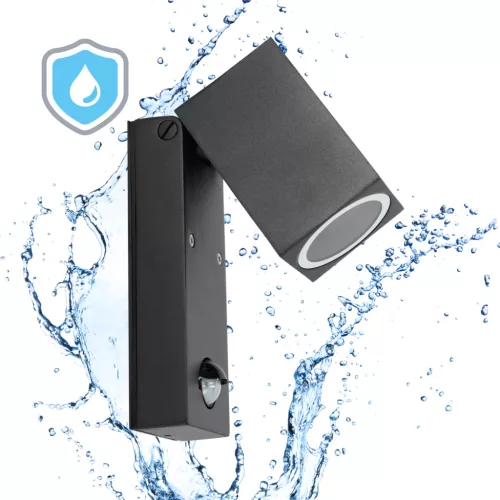 Garden wall lamp QUAZAR 15 1xGU10 LX IP44 black Kobi