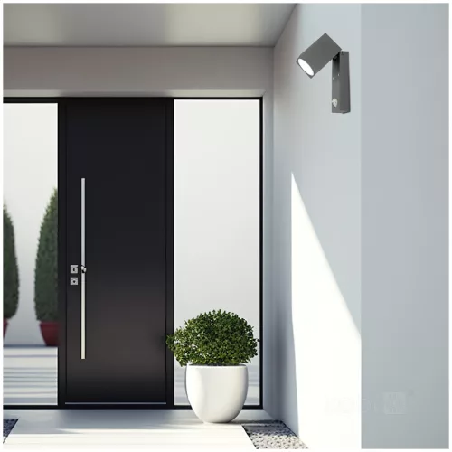Garden wall lamp QUAZAR 15 1xGU10 LX IP44 grey Kobi