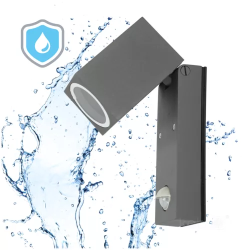Garden wall lamp QUAZAR 15 1xGU10 LX IP44 grey Kobi
