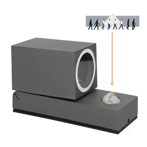 Garden wall lamp QUAZAR 15 1xGU10 LX IP44 grey Kobi