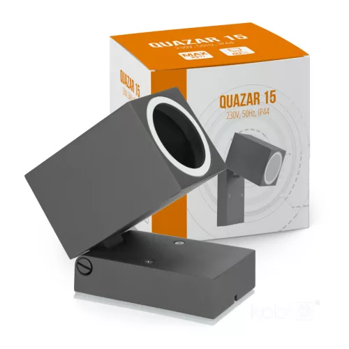 Garden wall lamp QUAZAR 15 1xGU10 IP44 grey Kobi