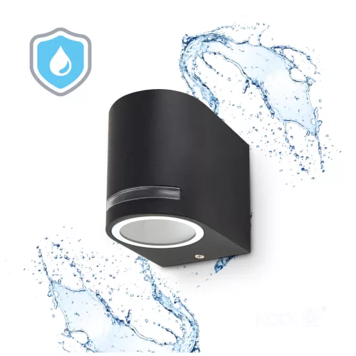 Garden wall lamp QUAZAR 8 1xGU10 IP44 black Kobi