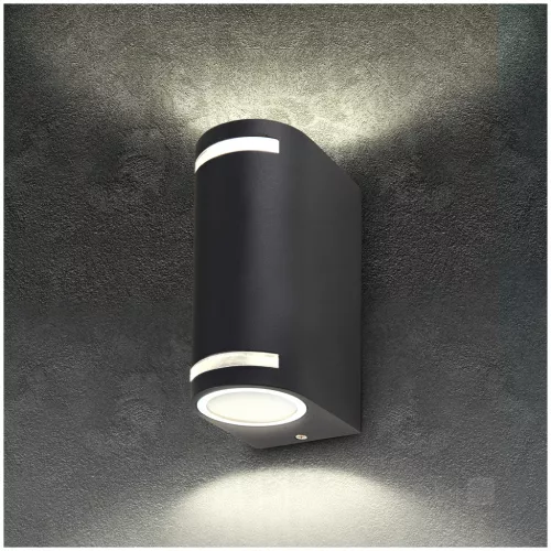 Garden wall lamp QUAZAR 9 2xGU10 IP44 black Kobi