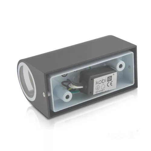 Garden wall lamp QUAZAR 9 2xGU10 IP44 grey Kobi