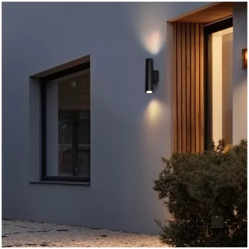 Garden wall lamp QUERK 3 2xGU10 IP44 black LED2B