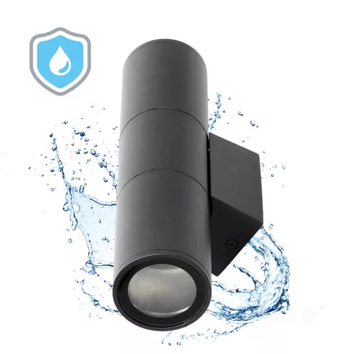 Garden wall lamp QUERK 3 2xGU10 IP44 black LED2B
