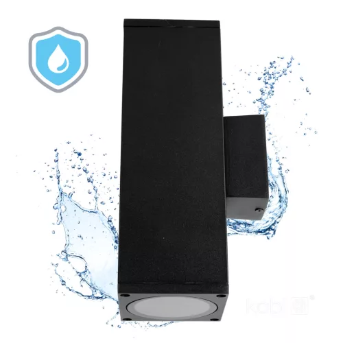 Garden wall lamp QUERK 4 2xGU10 IP54 black LED2B