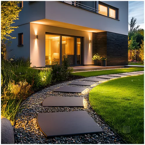 Garden wall lamp QUERK 5 2xGU10 IP54 black LED2B