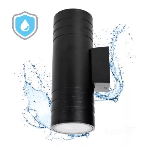 Garden wall lamp QUERK 5 2xGU10 IP54 black LED2B