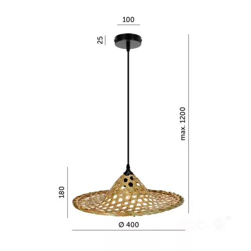 Hanging lamp OLEA BAMBOO 1xE27 LLS