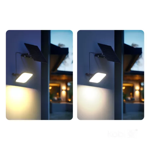 MHCS napelemes LED-reflektor, 360°, IP65, 30 W, Szabályozható színhőmérséklet, fekete