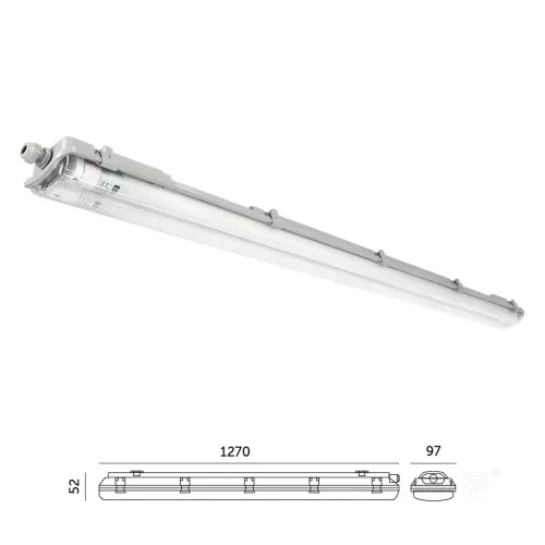 Waterproof set HERMETIC G2 + 2x LED T8 18W 120cm 4000K KOBI