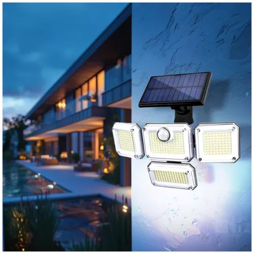 GLOW G2 napelemes LED-reflektor, IP44, 2 W, Hideg fehér, fekete